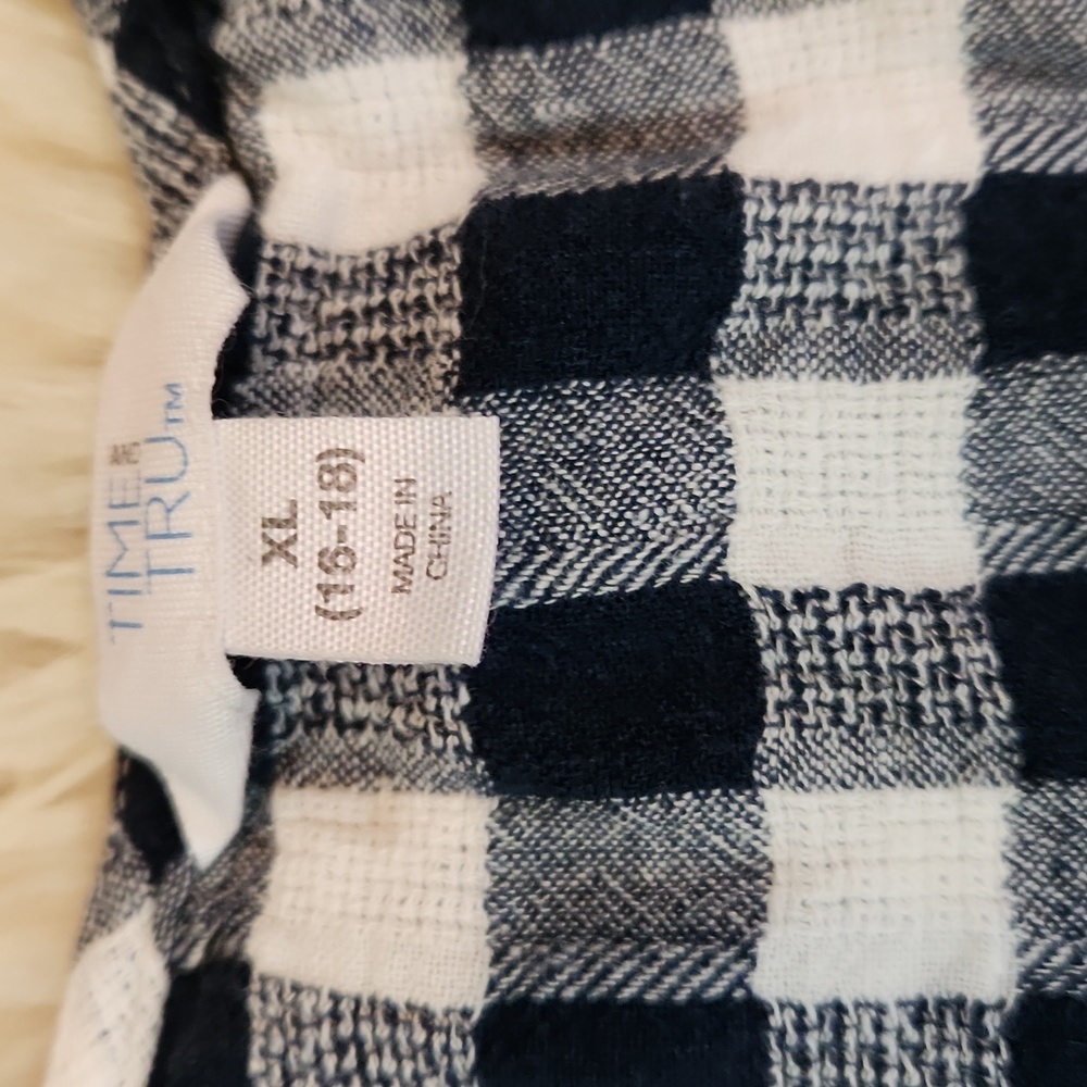 Time And Tru Navy Blue Check Tank Top - Picture 3 of 4